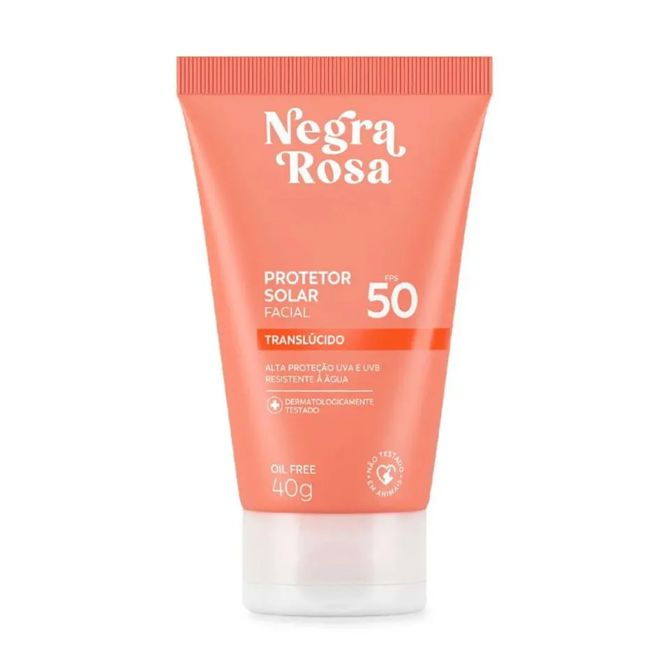 PROTETOR SOLAR FACIAL NEGRA ROSA FPS50 TRANSLúCIDO 40G