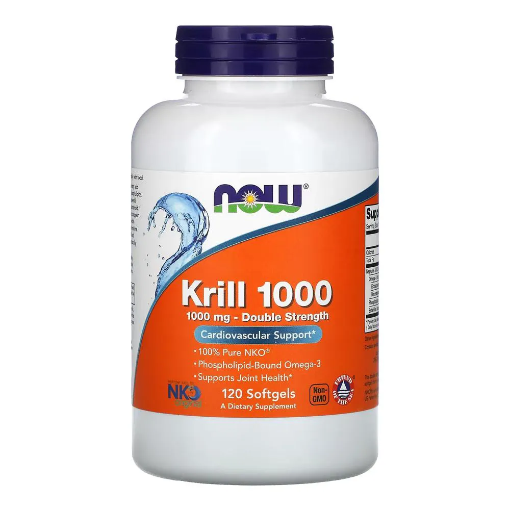 ÓLEO KRILL 1000MG NOW FOODS DUPLA FORçA 120SFT IMPORTADO