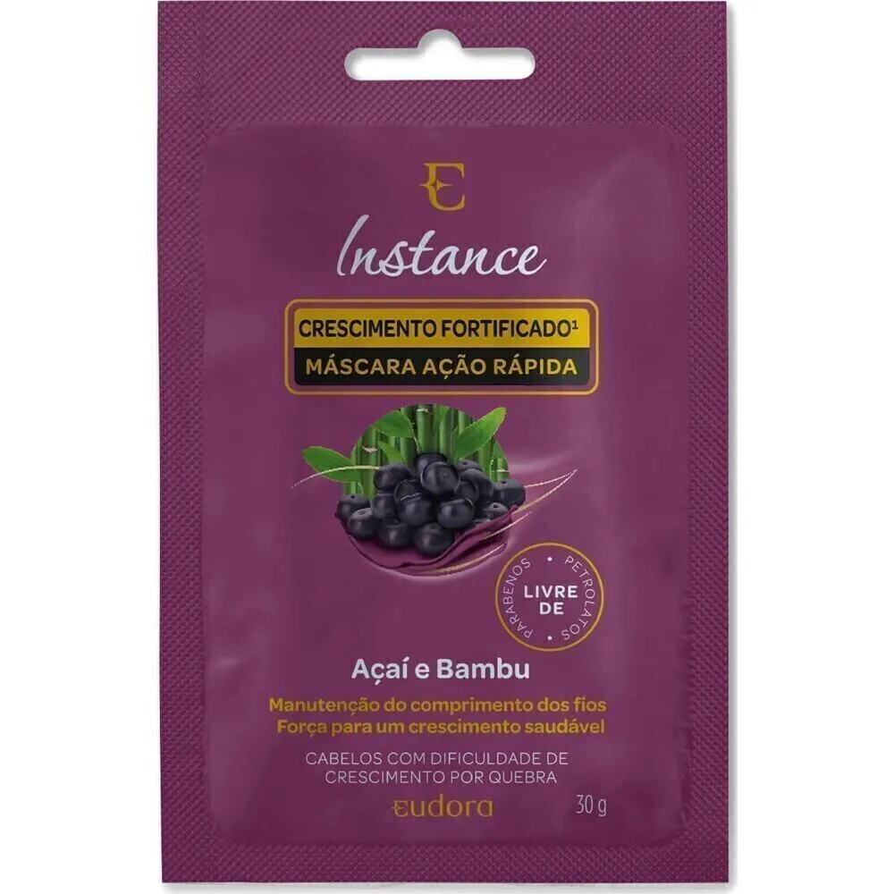 SACHÊ MÁSCARA CAPILAR INSTANCE AÇAÍ E BAMBU 30G