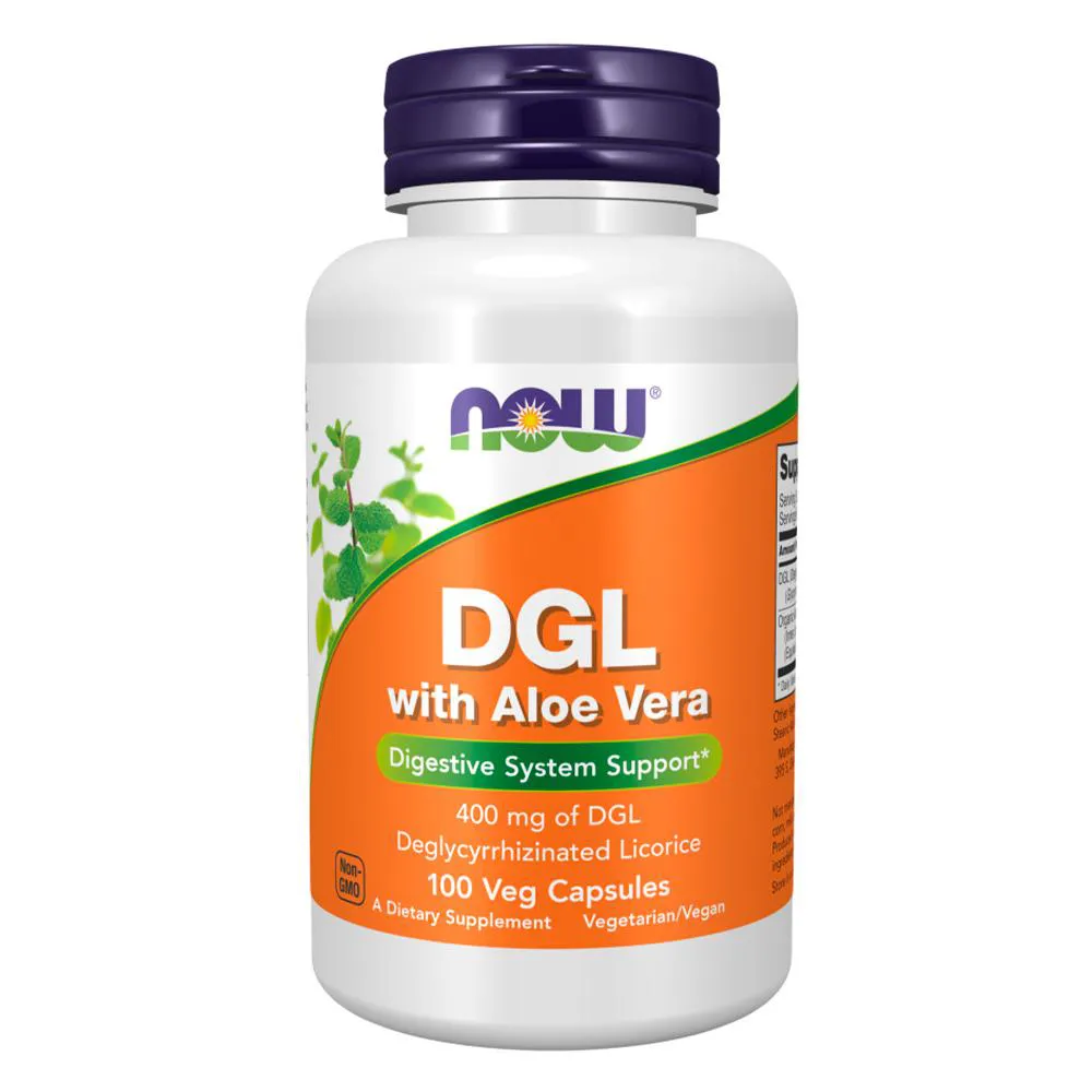 DGL 400MG NOW FOOD COM ALOE VERA 100 CAPS IMPORTADO