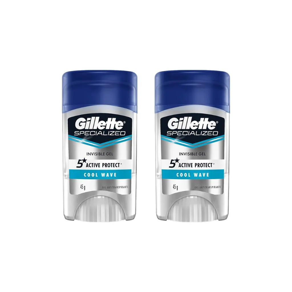 DESODORANTE STICK GILLETTE CLEAR GEL COOL WAVE 45G-KIT C/2UN