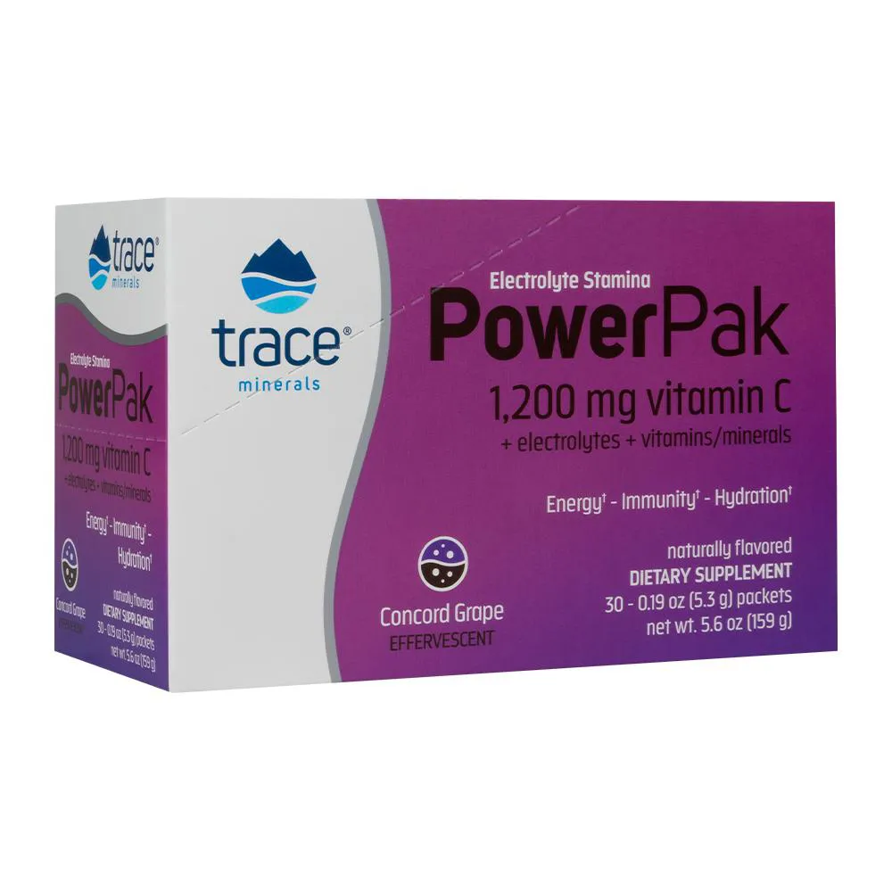 TRACE MINERALS POWERPAK VITAMINA E MINERAIS SABOR UVA 30PCS