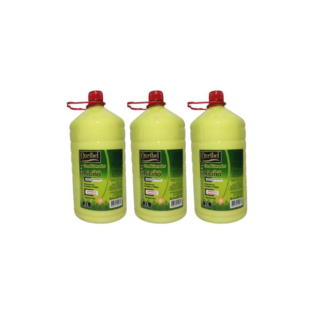 CONDICIONADOR OURIBEL 2000ML OLEO DE RICINO - KIT C/3UN