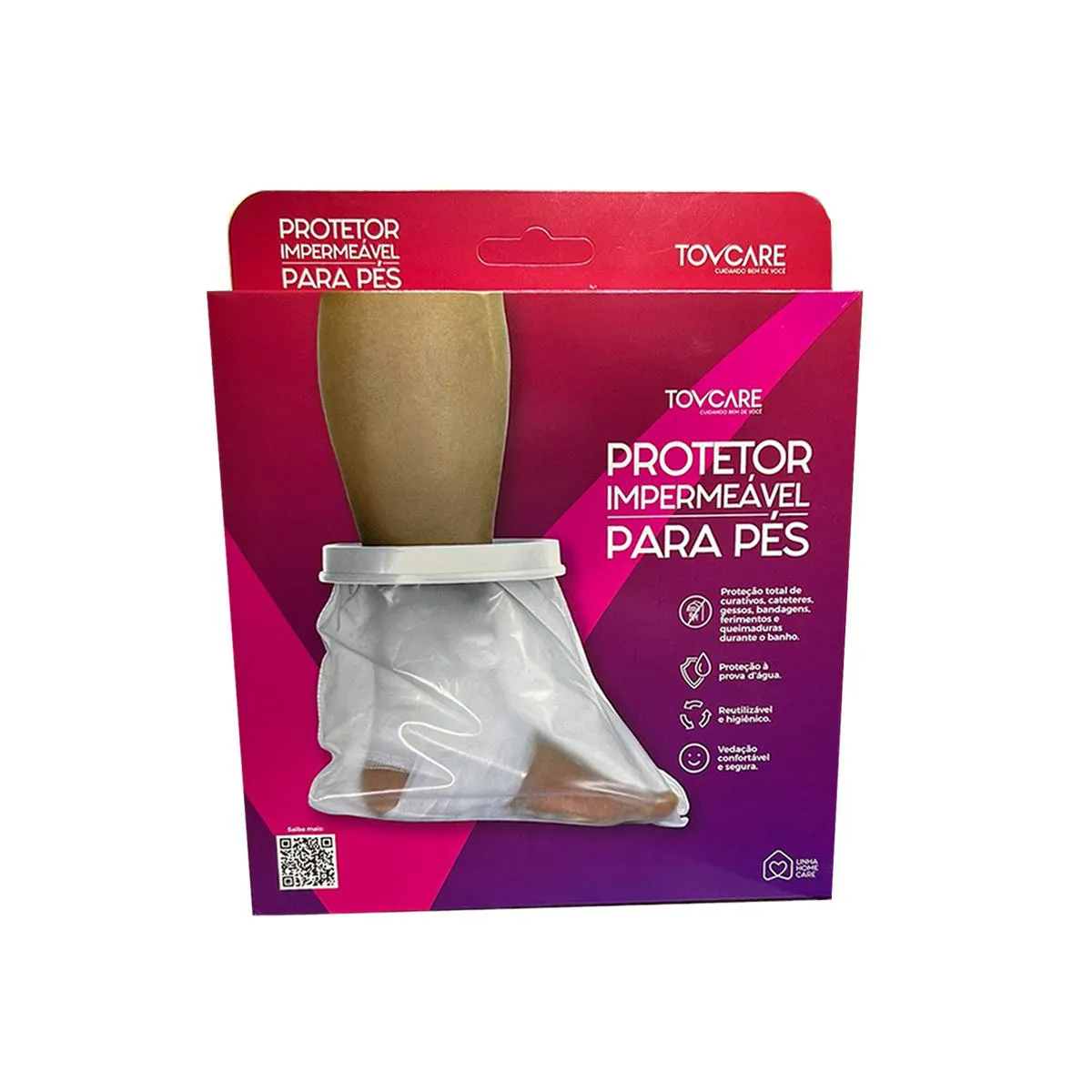 PROTETOR PARA PéS IMPERMEáVEL SILICONE 1 UNIDADE TOVCARE