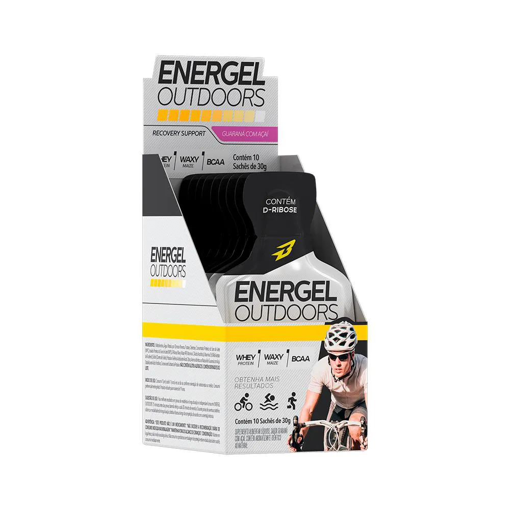 ENERGEL DISPLAY 10 SACHêS DE 30G CADA SABOR GUáRANA COM AçAí - BODYACTION