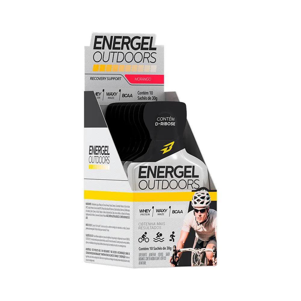 ENERGEL DISPLAY 10 SACHêS DE 30G CADA SABOR MORANGO - BODYACTION