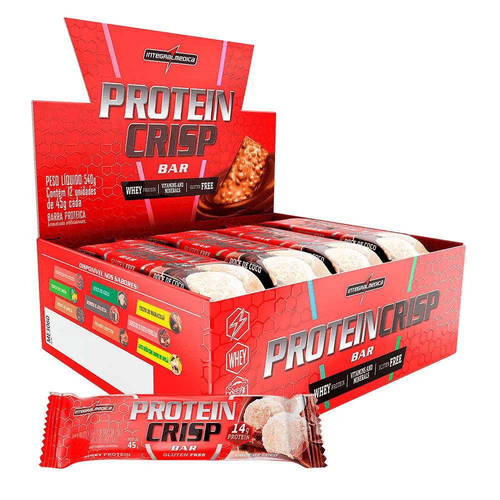 CRISP BAR CAIXA COM 12 UN -  DOCE DE COCO - INTEGRALMEDICA