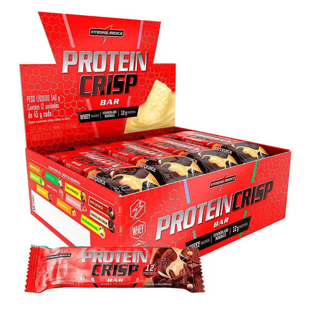CRISP BAR CAIXA COM 12 UN - DUO CRUNCH - INTEGRALMEDICA