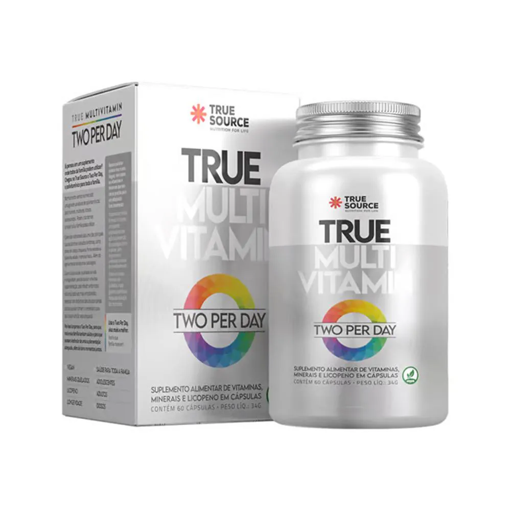 VITAMINAS E MINERAIS TRUE MULTIVITAMIN TWO PER DAY C/ 60 CAPSULAS - TRUE SOURCE