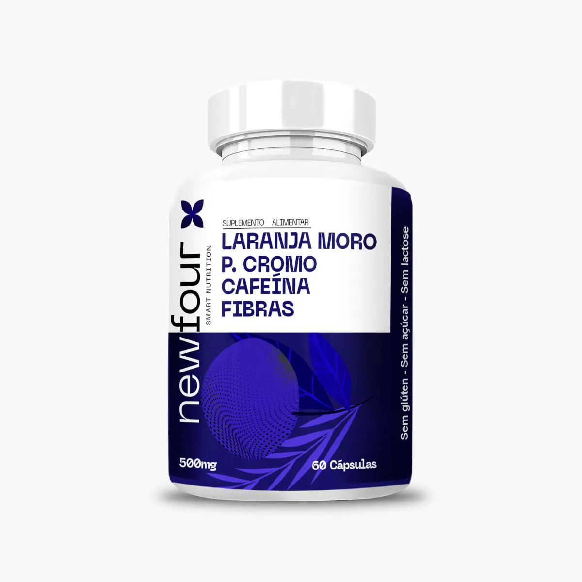SUPLEMENTO LARANJA MORO + CAFEíNA + FIBRAS 500MG 60 CáPSULAS NEW FOUR