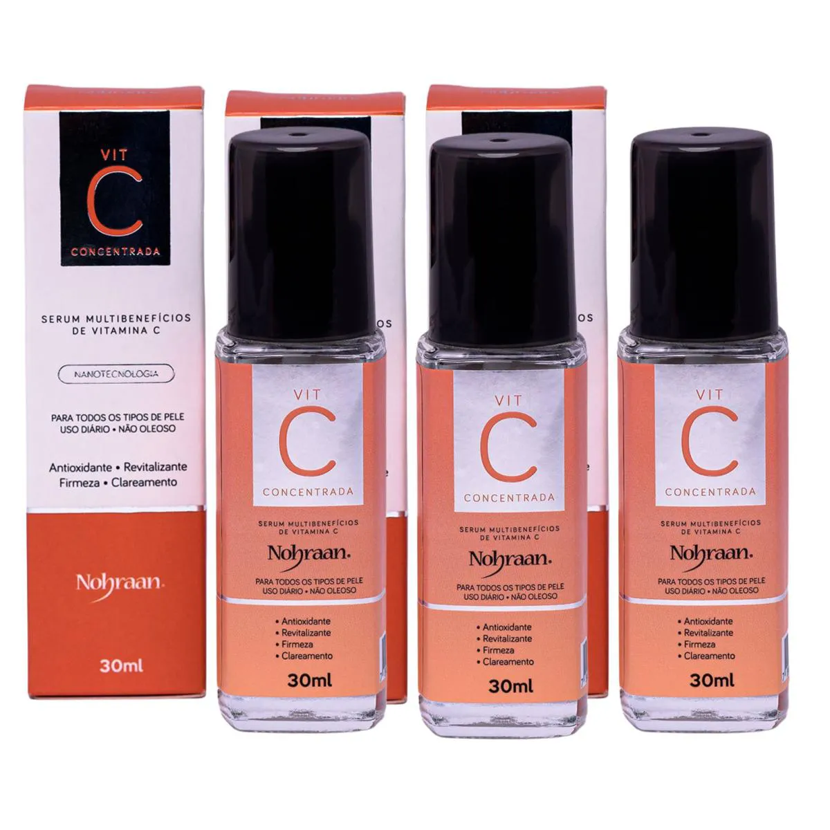 KIT C3 VITAMINA C SéRUM NãO OLEOSO FACIAL - NOHRAAN