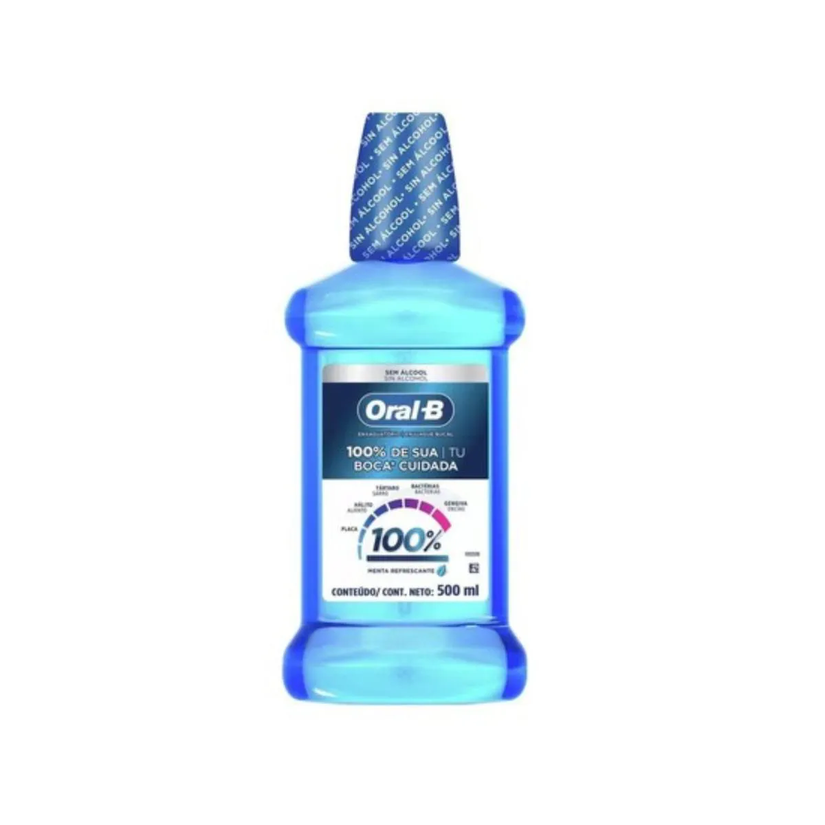 ANTISSéPTICO BUCAL ORAL-B 100% MENTA REFRESCANTE 500ML