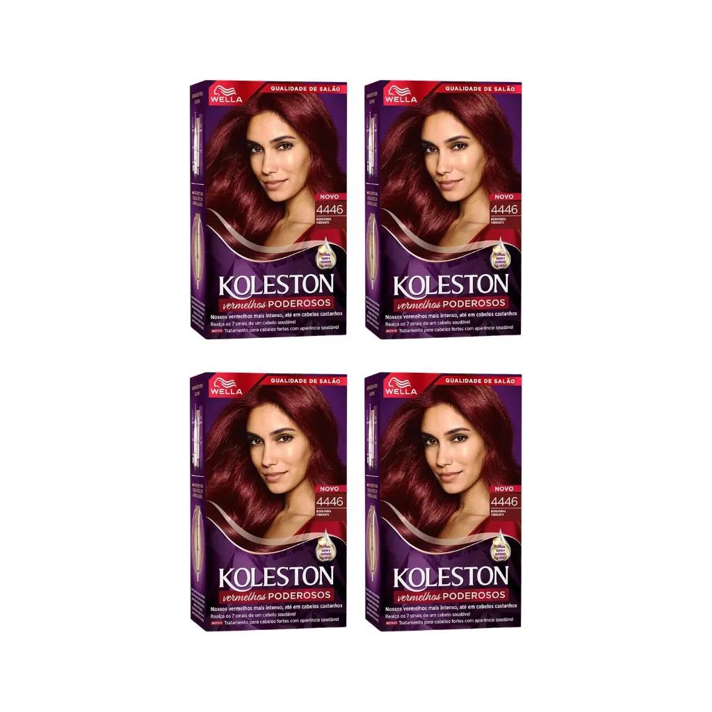 COLORAçAO KOLESTON 4446 BORGONHA VIBRANTE-KIT C/4UN