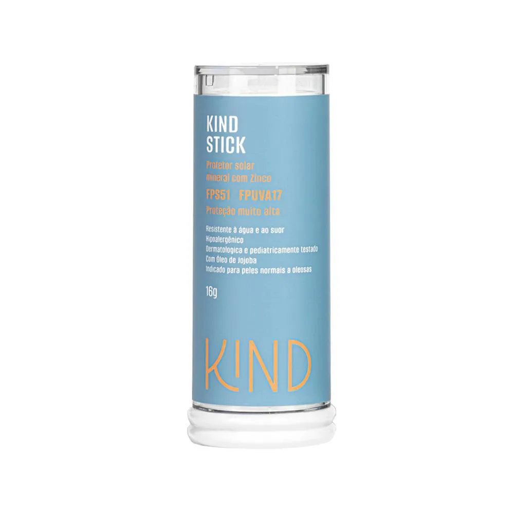 KIND BEAUTY PROTETOR SOLAR FACIAL MINERAL COM ZINCO STICK FPS51 FPUVA17 16G