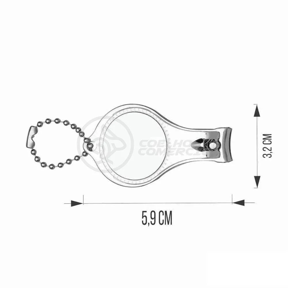 Cortador Unha Com Lixa Aço Inox Abridor Garrafa Redondo