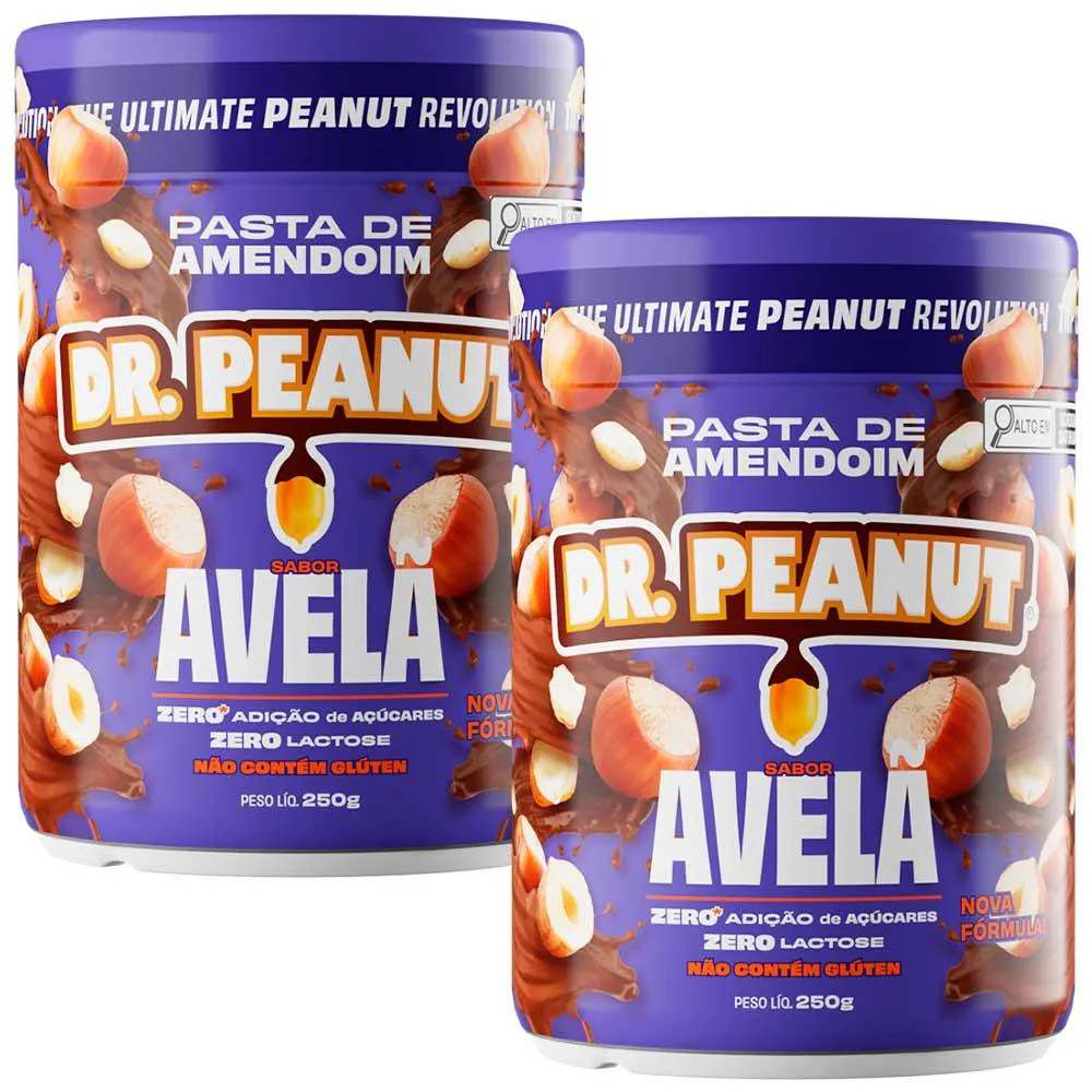 KIT 2X PASTA DE AMENDOIM COM WHEY PROTEIN - ZERO LACTOSE - (250G) - DR PEANUT Brownie