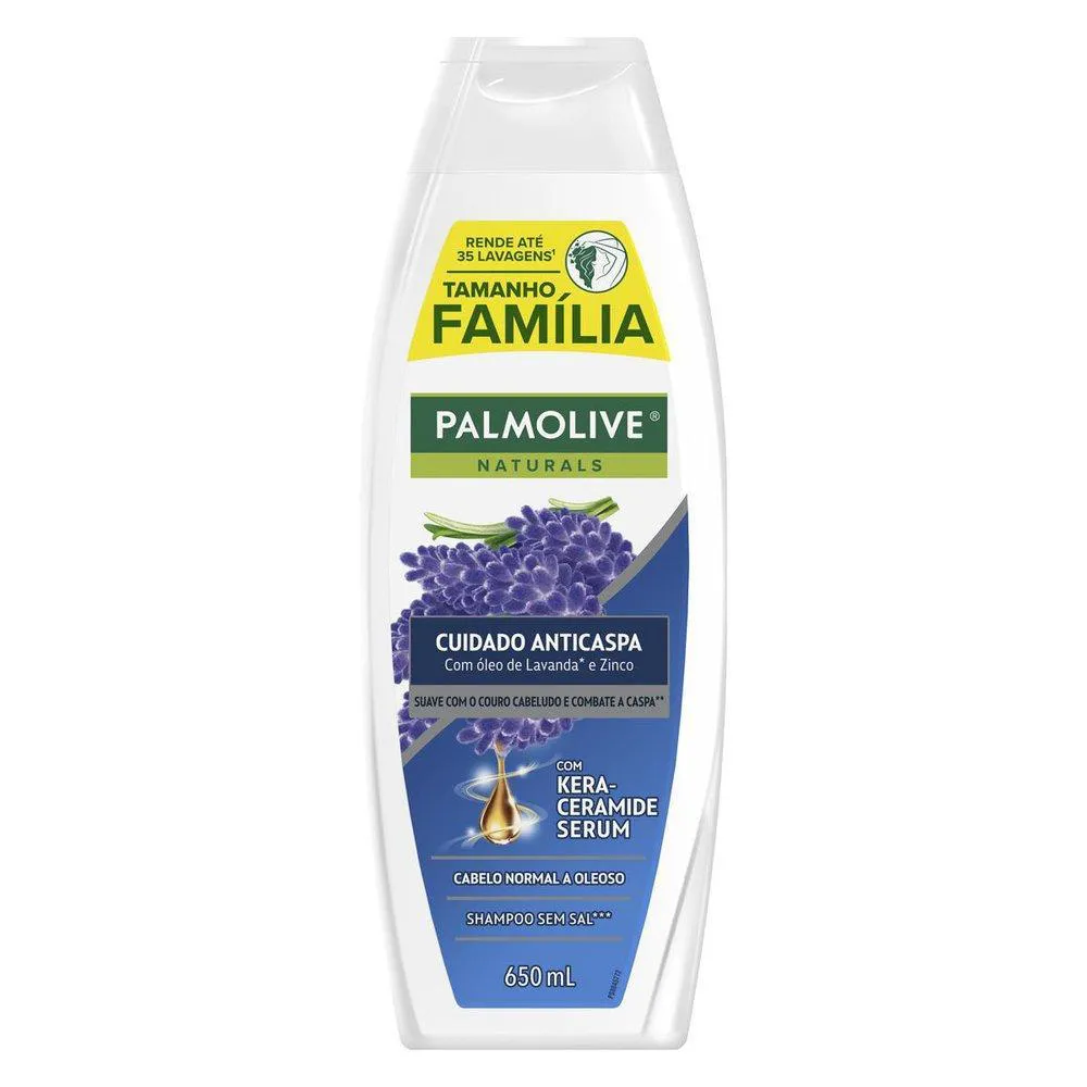 SHAMPOO TAMANHO GRANDE PALMOLIVE NATURALS ANTICASPA LAVANDA 650ML