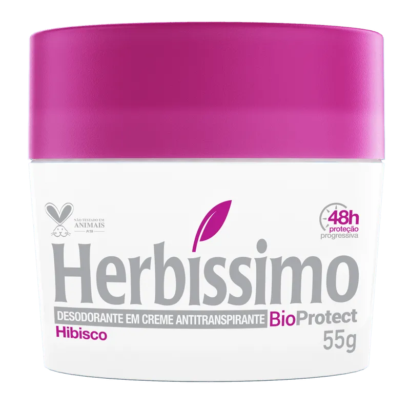 Desodorante Herbíssimo Creme Antitranspirante Bioprotect Hibisco 55G