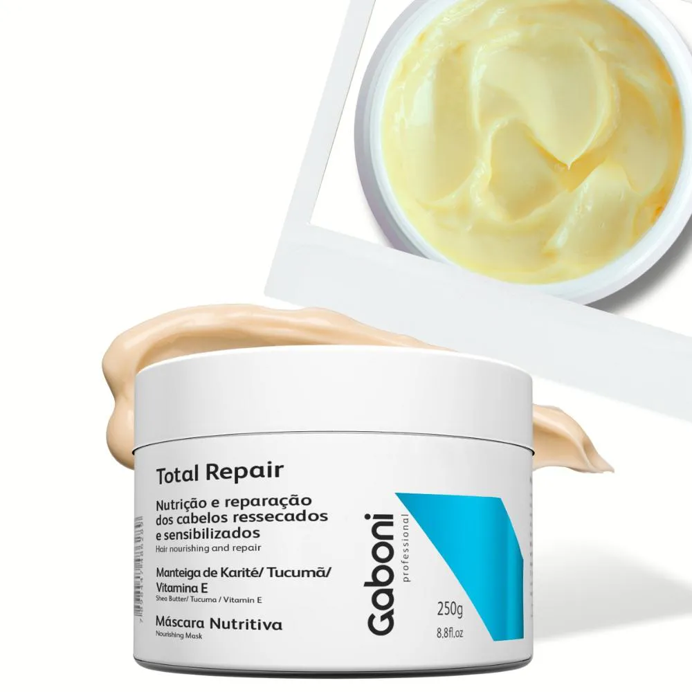 MáSCARA DE NUTRIçãO E REPARAçãO IMEDIATA TOTAL REPAIR 250G GABONI PROFESSIONAL