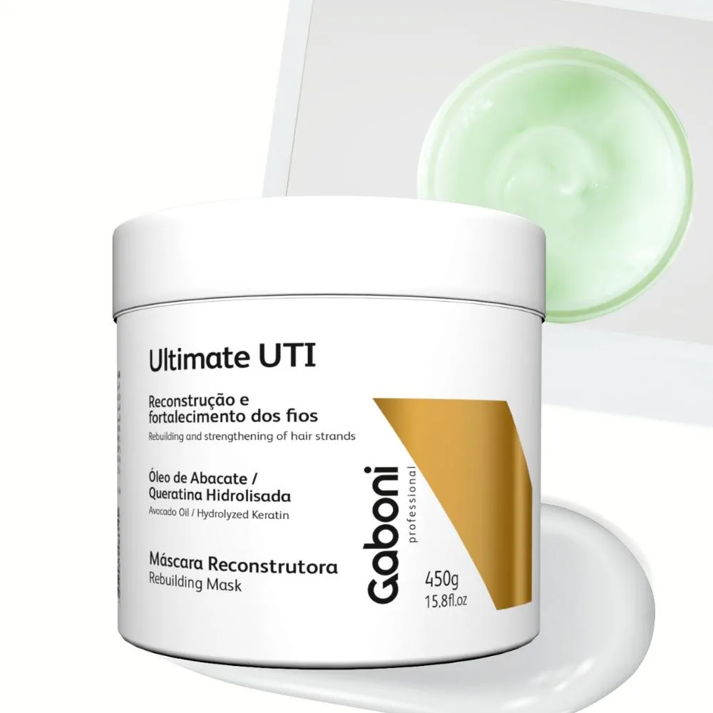 MáSCARA CREME DE RECONSTRUçãO INTENSA ULTIMATE UTI 450G GABONI PROFESSIONAL