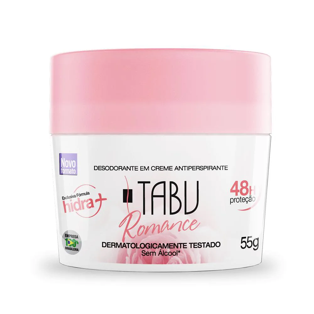 KIT DEO COLôNIA 60ML E DESODORANTE CREME ANTITRANSPIRANTE 55G TABU ROMANCE