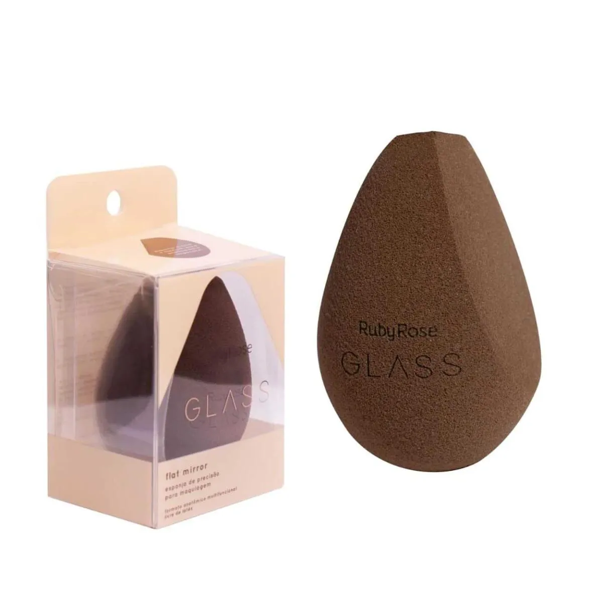 ESPONJA DE MAQUIAGEM RUBY ROSE GLASS FLAT MIRROR