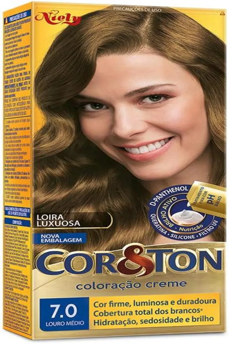 Tinta Coloração Cor & Ton 7.0 Louro Médio - Niely