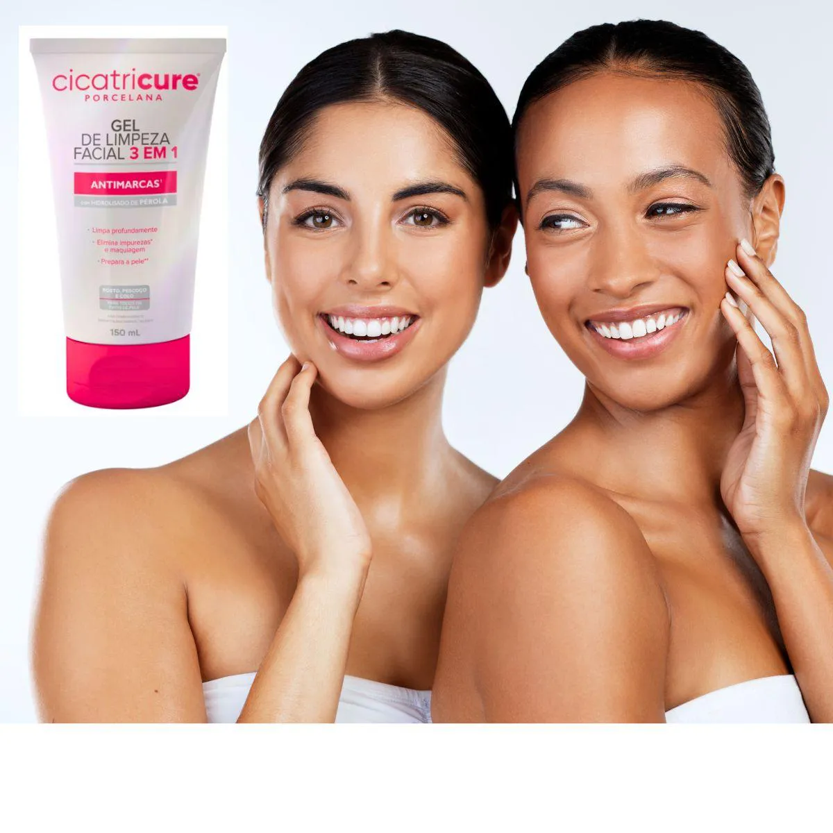 CICATRICURE ANTISSINAIS GEL DE LIMPEZA FACIAL 3 EM 1  DE 150ML