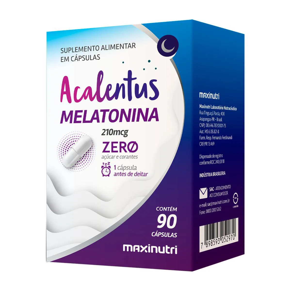 ACALENTUS MELATONINA ZERO MAXINUTRI 90 CáPSULAS