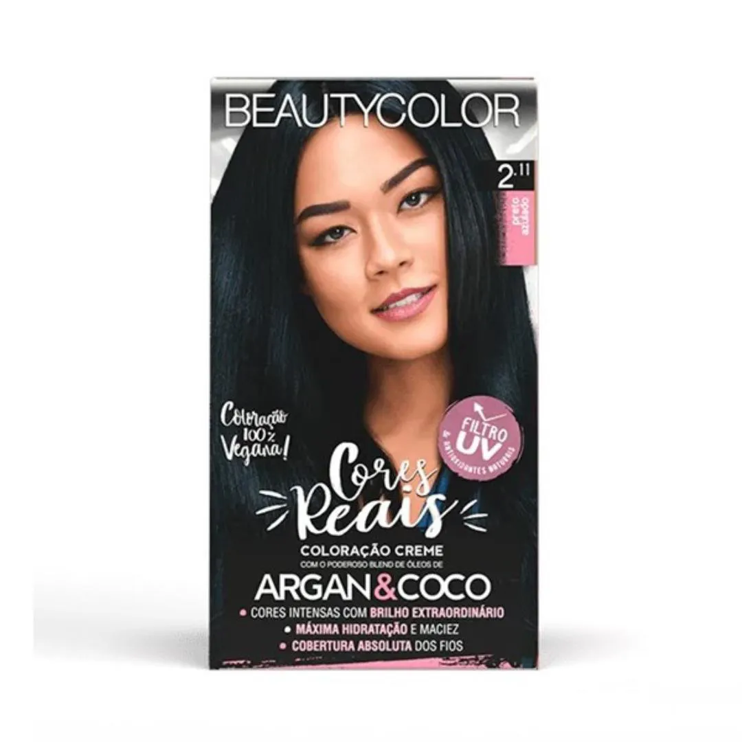 COLORAçãO KIT 2.11 PRETO AZULADO - BEAUTY COLOR