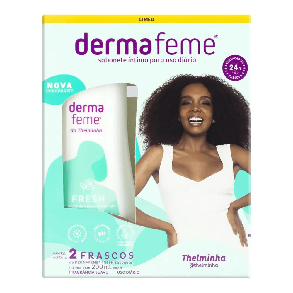 KIT SABONETE INTIMO DERMAFEME FRESH 200ML CADA