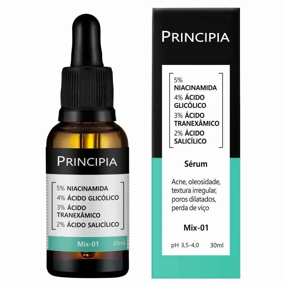 SéRUM FACIAL PRINCIPIA MIX-01 ANTIACNE 4 ATIVOS 30ML