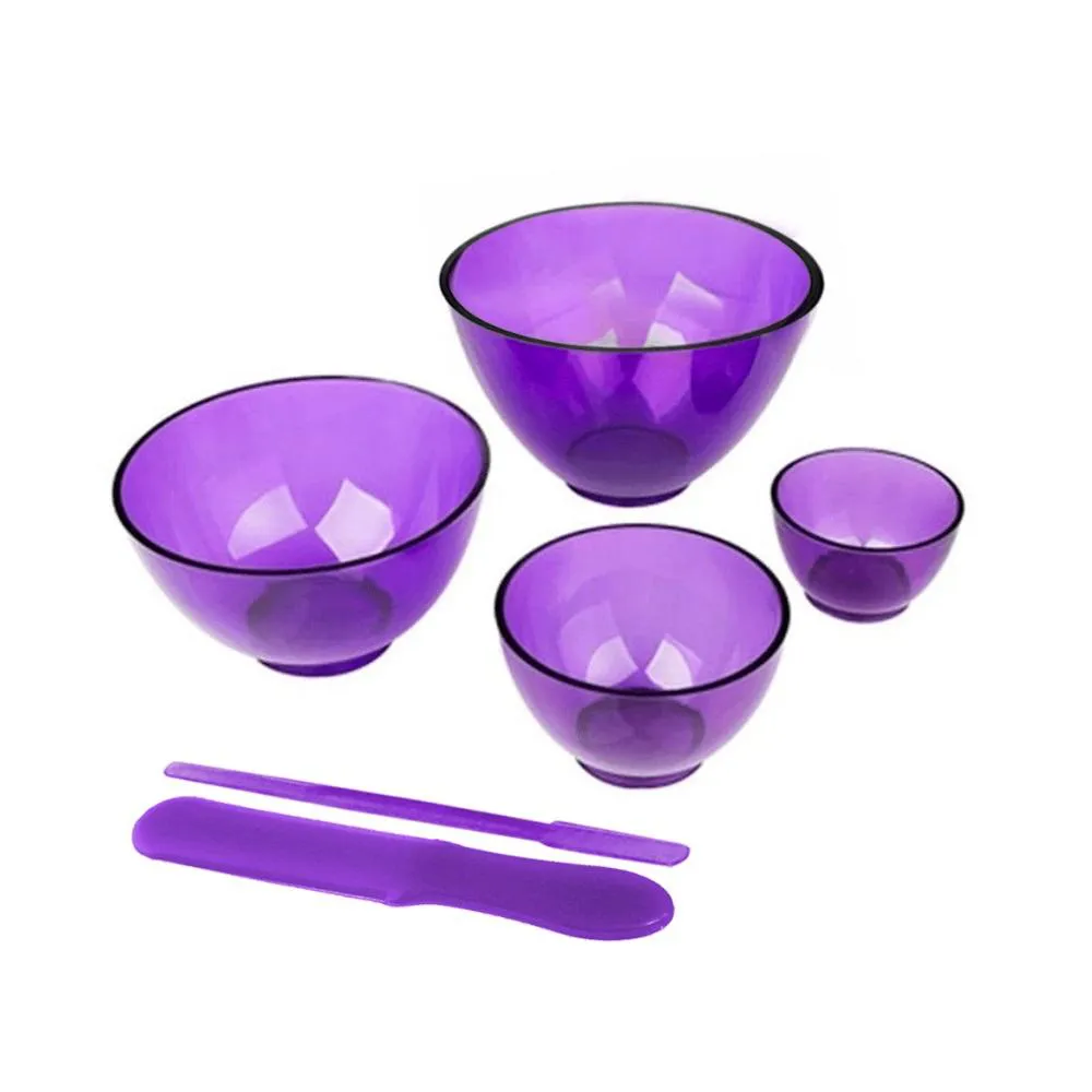 4 CUBETAS +2 ESPATULAS APLICACAO DE COSMETICOS LILAS ESTEK