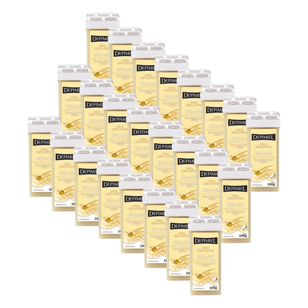 24 CERAS DEPILATóRIA ROLL-ON CHOCOLATE BRANCO COCO DEPIMIEL