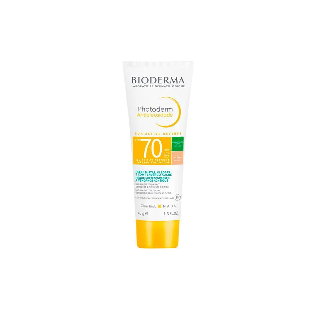 BIODERMA PHOTODERM ANTIOLEOSIDADE FPS 70 PROTETOR SOLAR FACIAL 40 G 2 CLARO