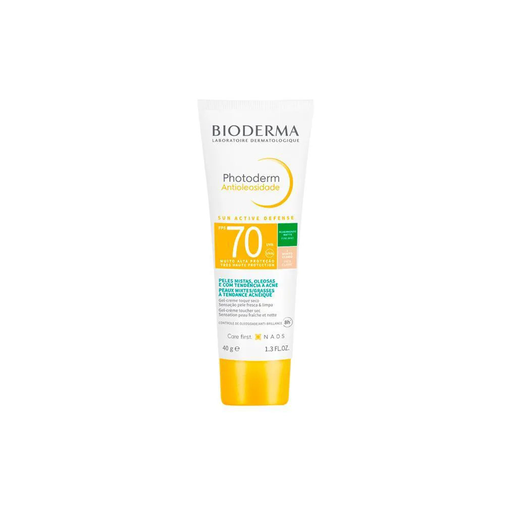 BIODERMA PHOTODERM ANTIOLEOSIDADE FPS 70 40 G 1 MUITO CLARO PROTETOR SOLAR FACIAL 40G