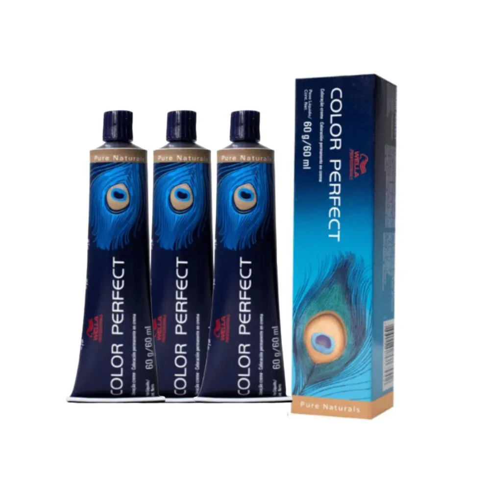 KIT WELLA 3X WELLA COLOR PERFECT PURE NATURALS 5/0 SC