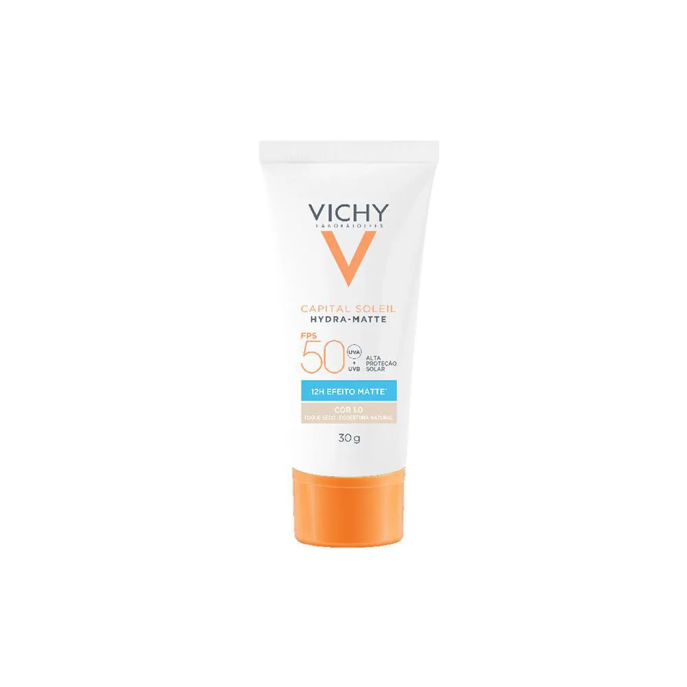 VICHY CAPITAL SOLEIL HYDRA-MATTE PROTETOR SOLAR FACIAL FPS 50 COR 1.0 30G