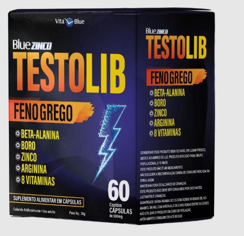 TESTOLIB FENO GREGO 500MG C/60 CáPSULAS - VITA BLUE