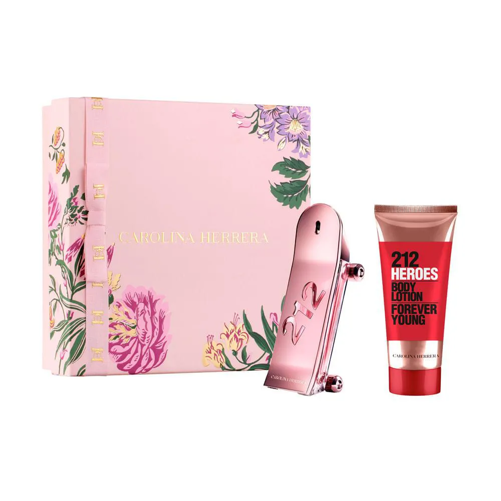 KIT CAROLINA HERRERA 212 HEROES FOR HER - EAU DE PARFUM 80ML + BODY LOTION 100ML