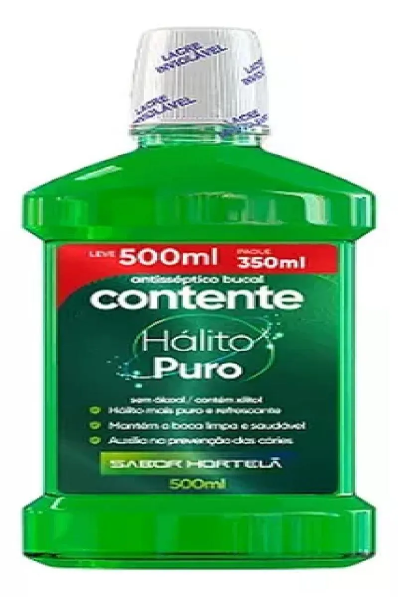 ENXAGUANTE ANTISSEPTICO BUCAL HORTELâ ZERO ALCOOL 500ML TAR SUAVETEX