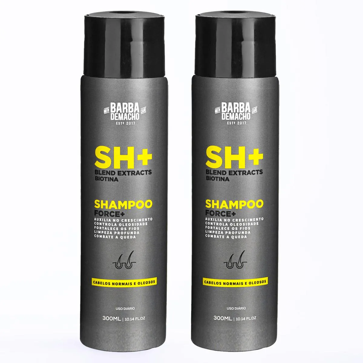 KIT 2 SHAMPOO SH FORCE + 2 E 1 ANTIQUEDA E OLEOSIDADE 300ML