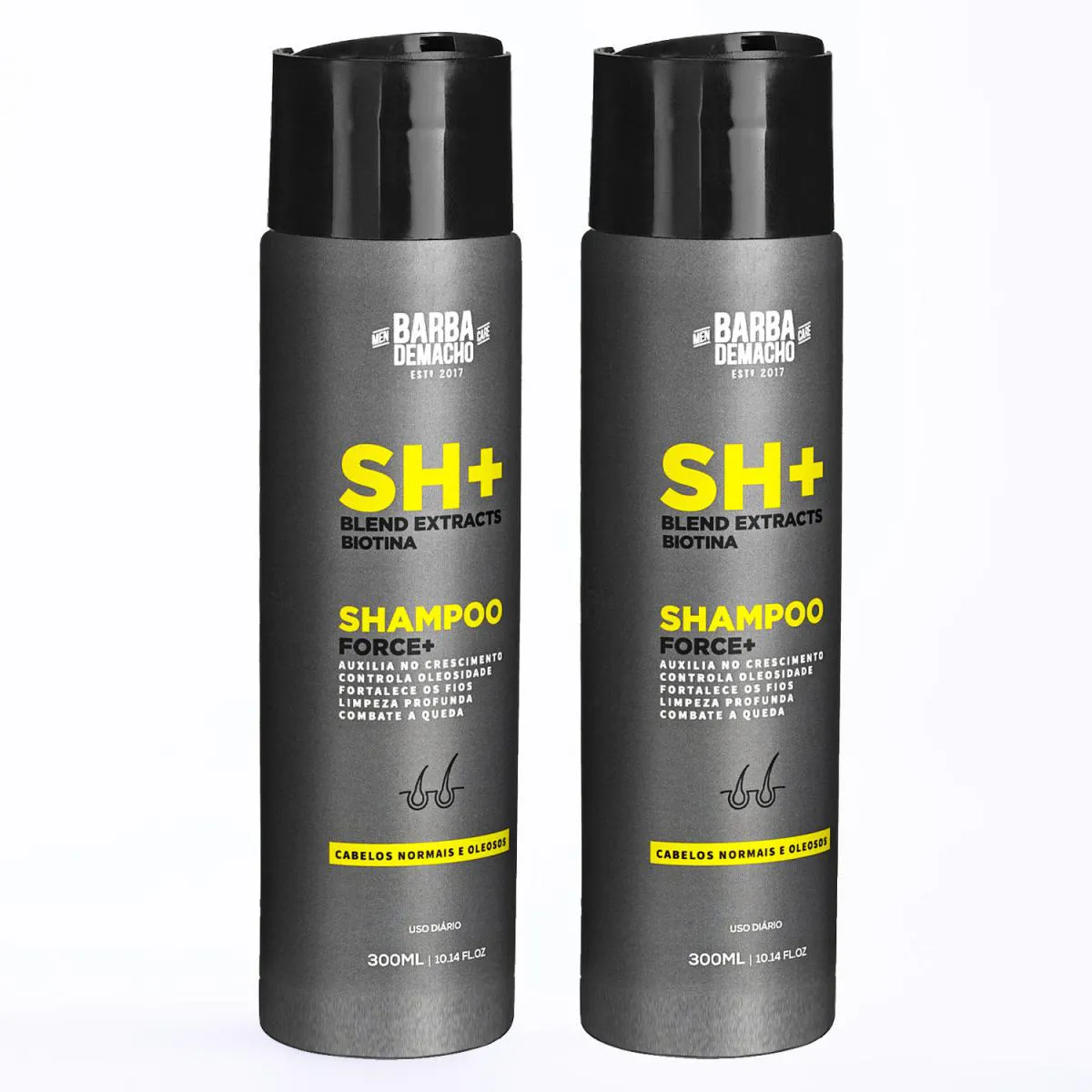 KIT 2 SHAMPOO SH FORCE + COMBATE QUEDA E OLEOSIDADE 300ML