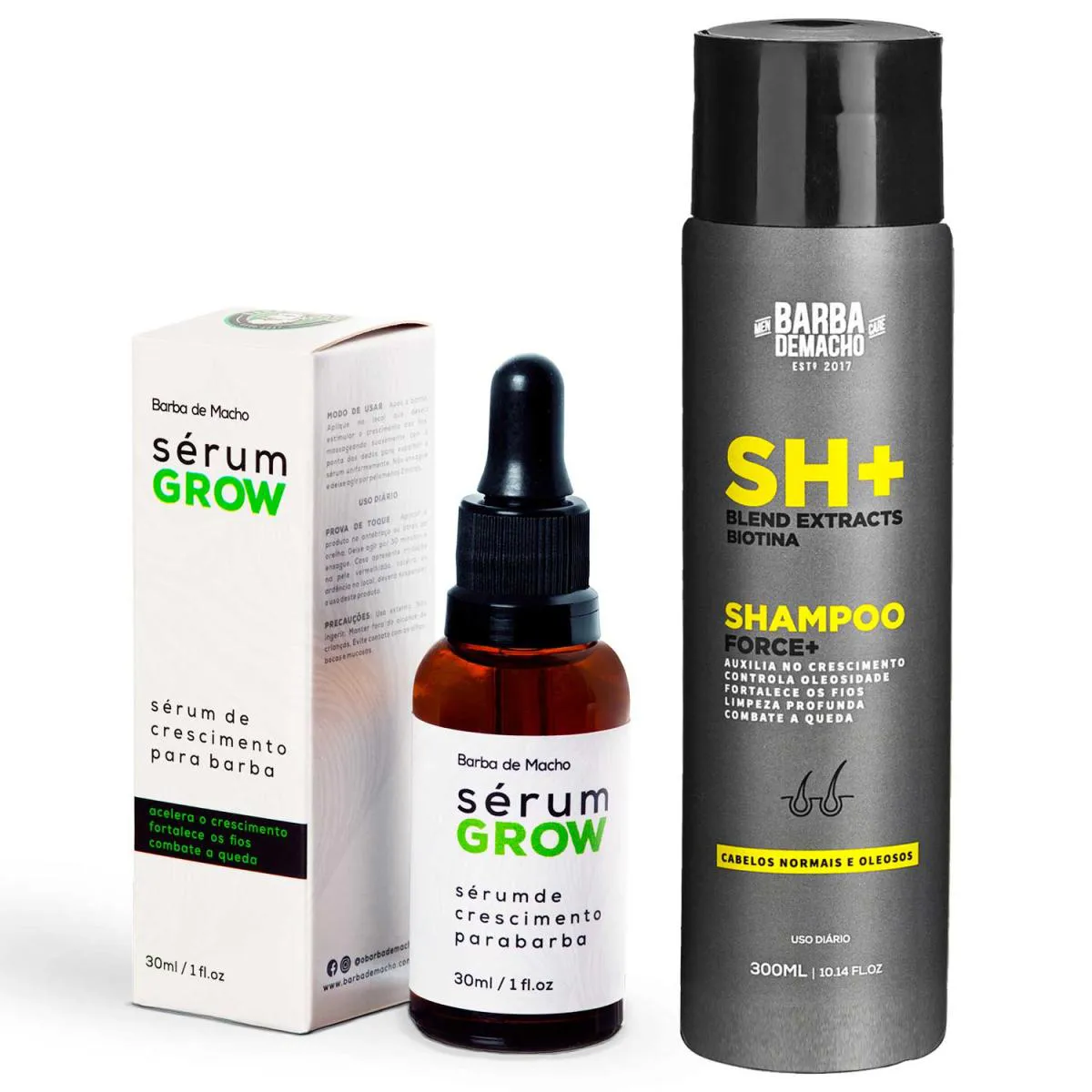 KIT SHAMPOO FORCE+ ANTIQUEDA + SéRUM CAPILAR CRESCIMENTO