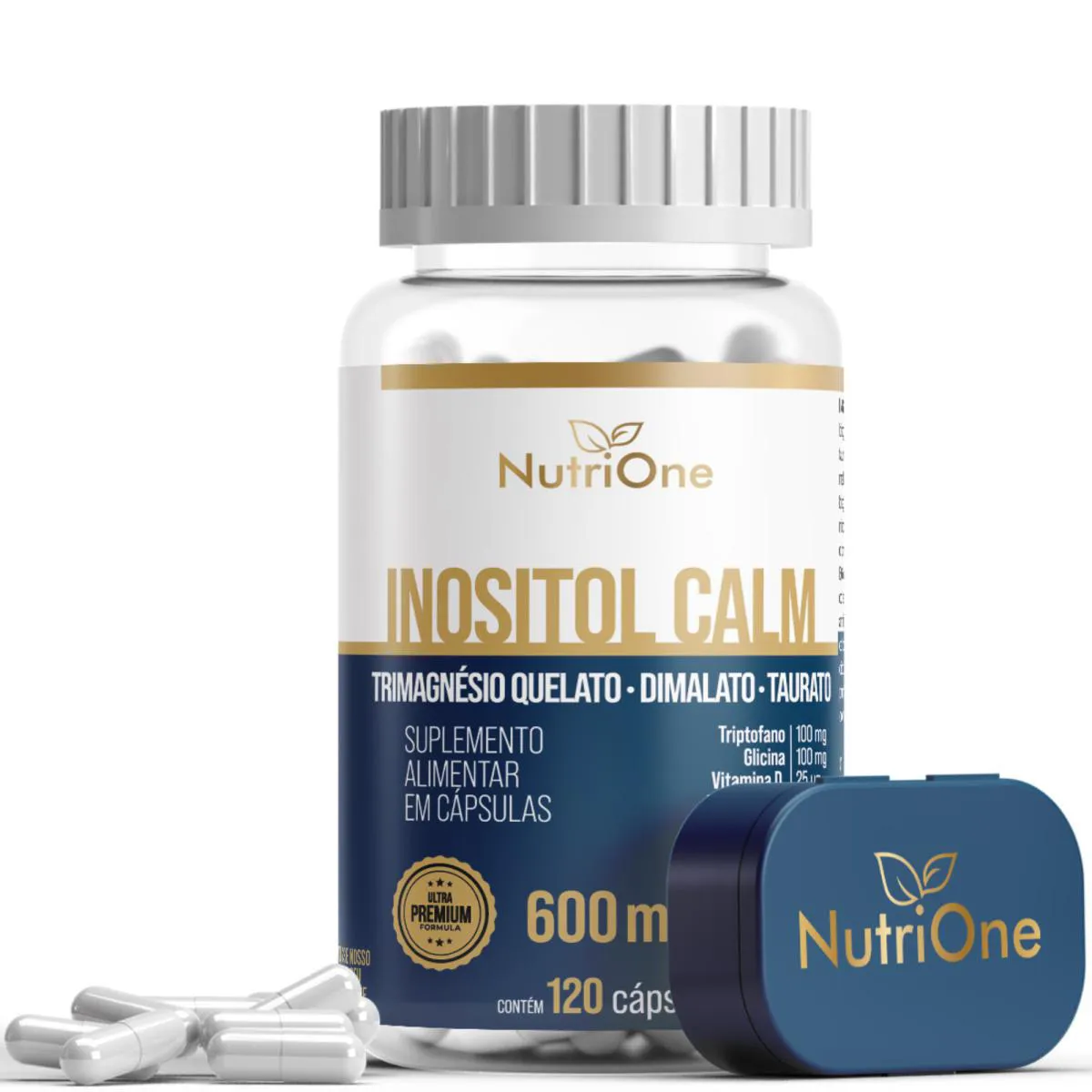 INOSITOL CALM® + TRIMAGNéSIO (QUELATO, DIMALATO, TAURATO) + 7 ATIVOS ESSENCIAIS 120 CáPSULAS - NUTRIONE