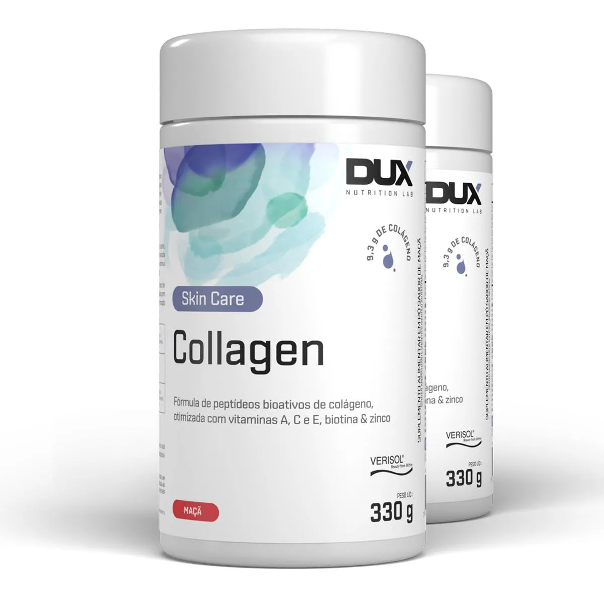 KIT 2 COLáGENO HIDROLISADO DUX COLLAGEN MAçA 330G