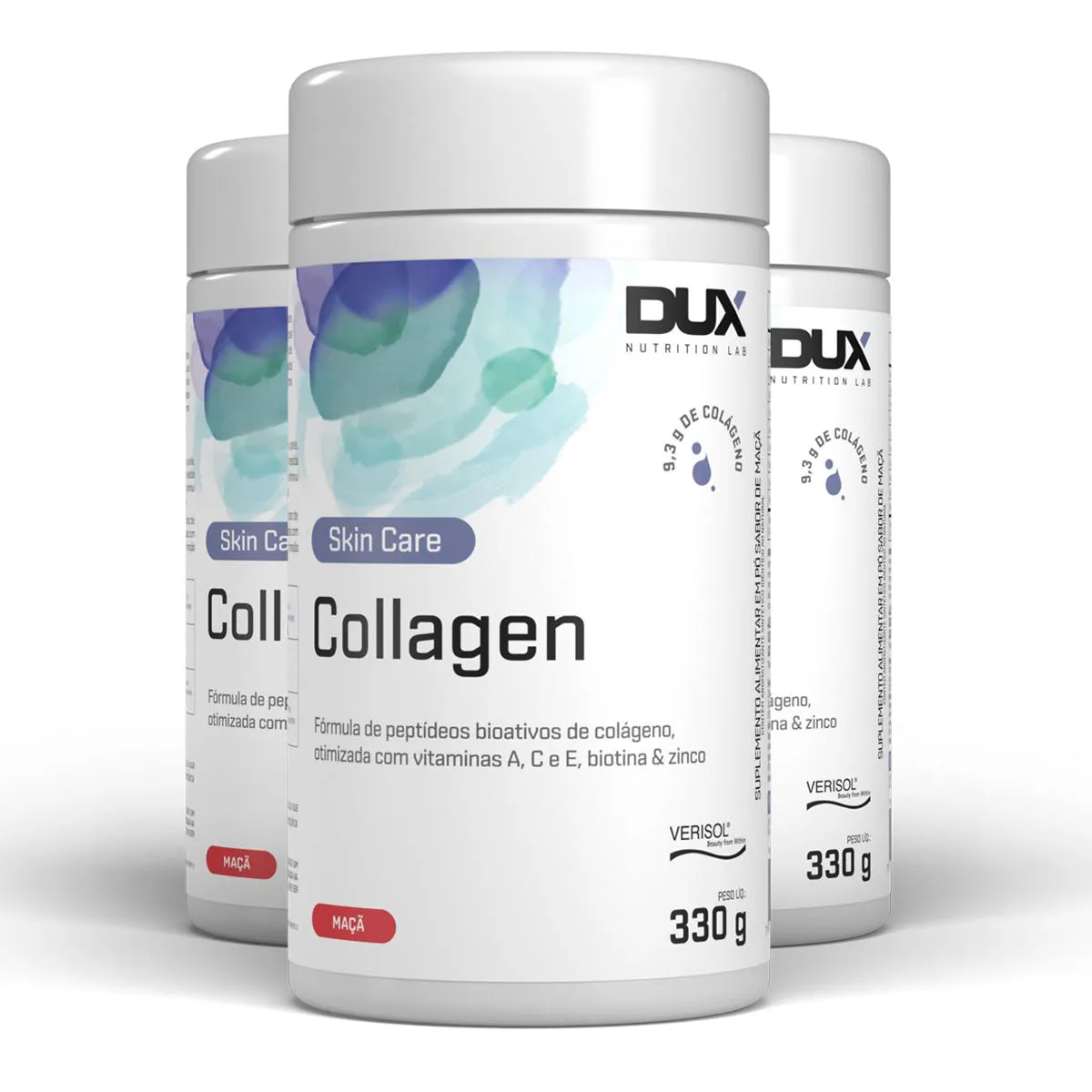 KIT 3 COLáGENO HIDROLISADO DUX COLLAGEN MAçA 330G