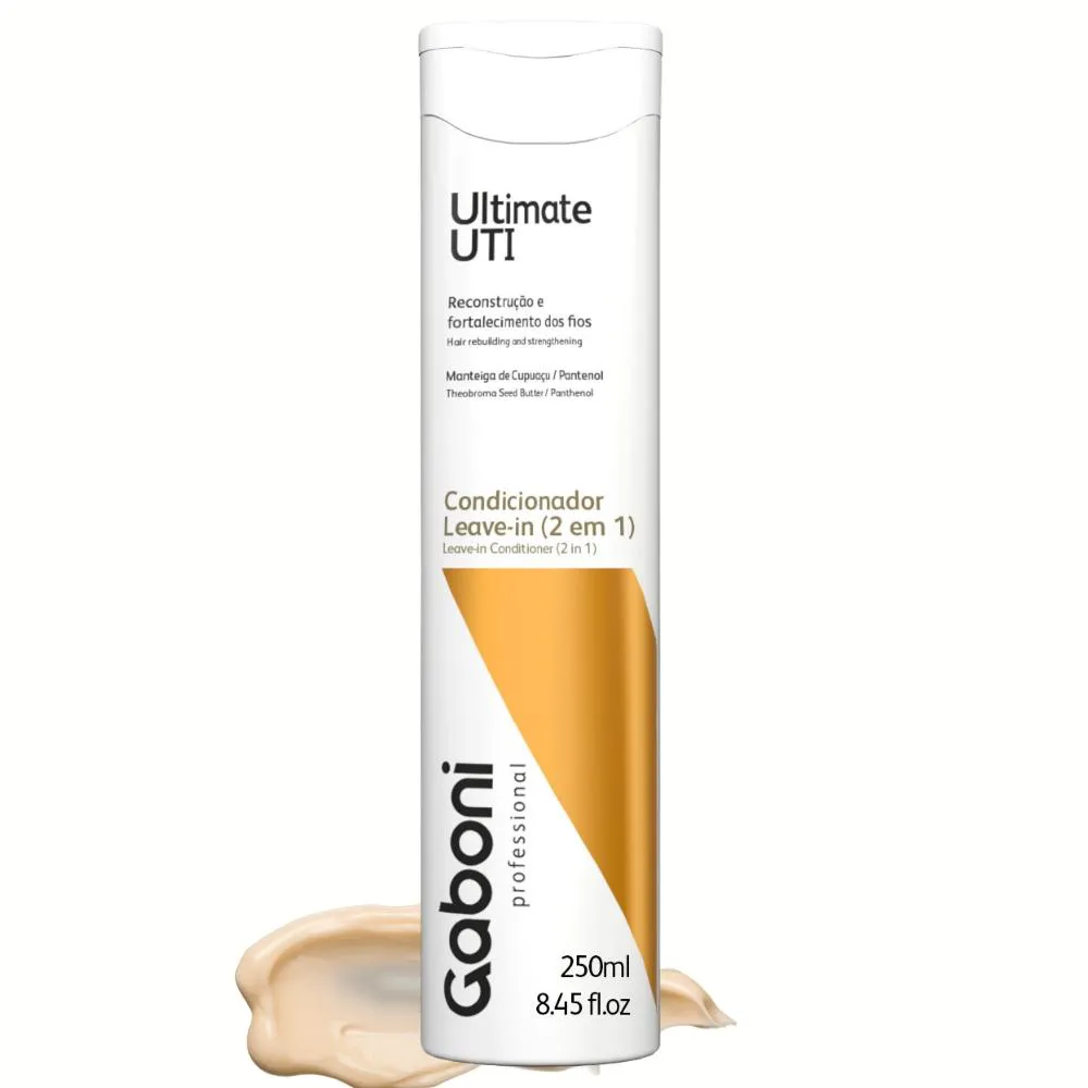 CONDICIONADOR LEAVE-IN (2 EM 1) RECONSTRUçãO INTENSA ULTIMATE UTI 250ML GABONI PROFESSIONAL