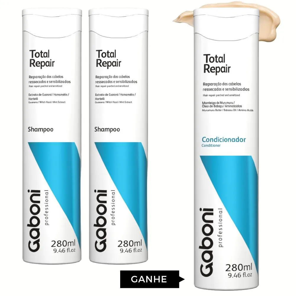 Kit Nutrição Imediata - Leve 3 pague 2 Total Repair Gaboni
