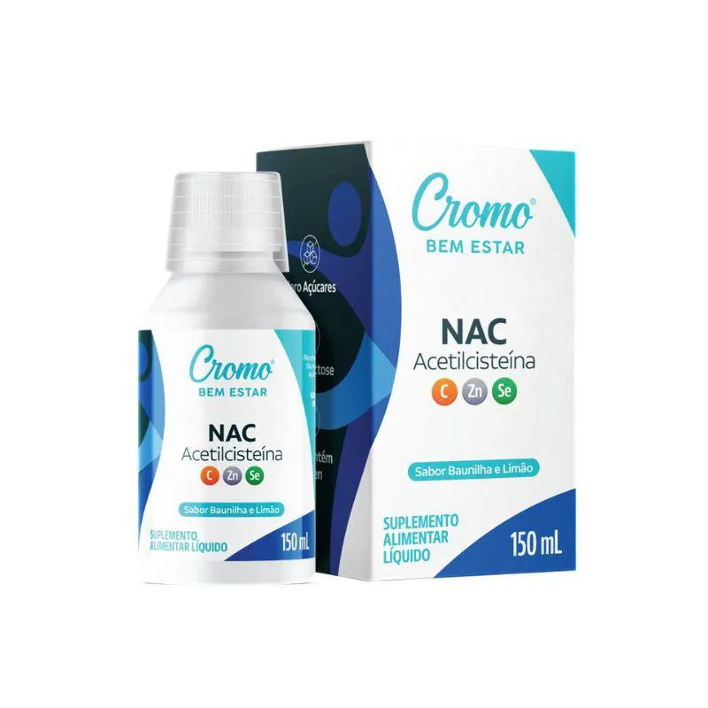 NAC ACETILCISTEINA BAUNILHA LIMãO CROMOFLORAIS 150ML